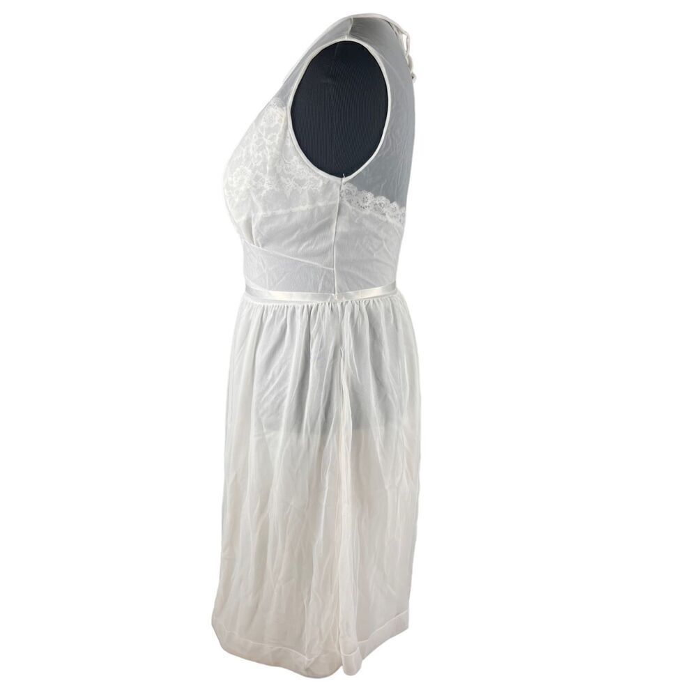 Vintage 50s Charmode Nightgown White Size 40 Lace Bridal Honeymoon Lingerie - Picture 2 of 5